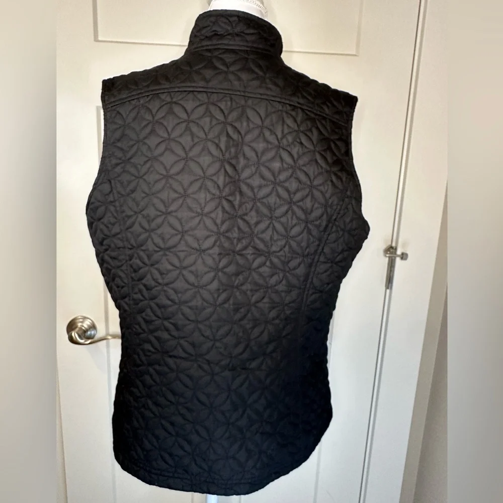 Eddie Bauer Quilted Vest Women’s Large Black Lightweight Zip‎ Up